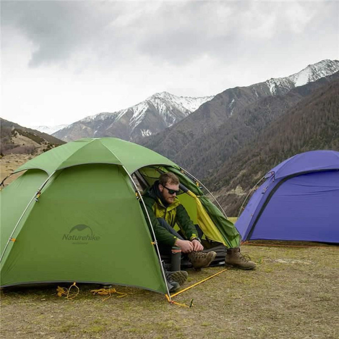 Намет двомісний зі сферичним куполом Naturehike Cloud Peak 2 NH17K240-Y 20D, темно-зелений Київ - фото 4