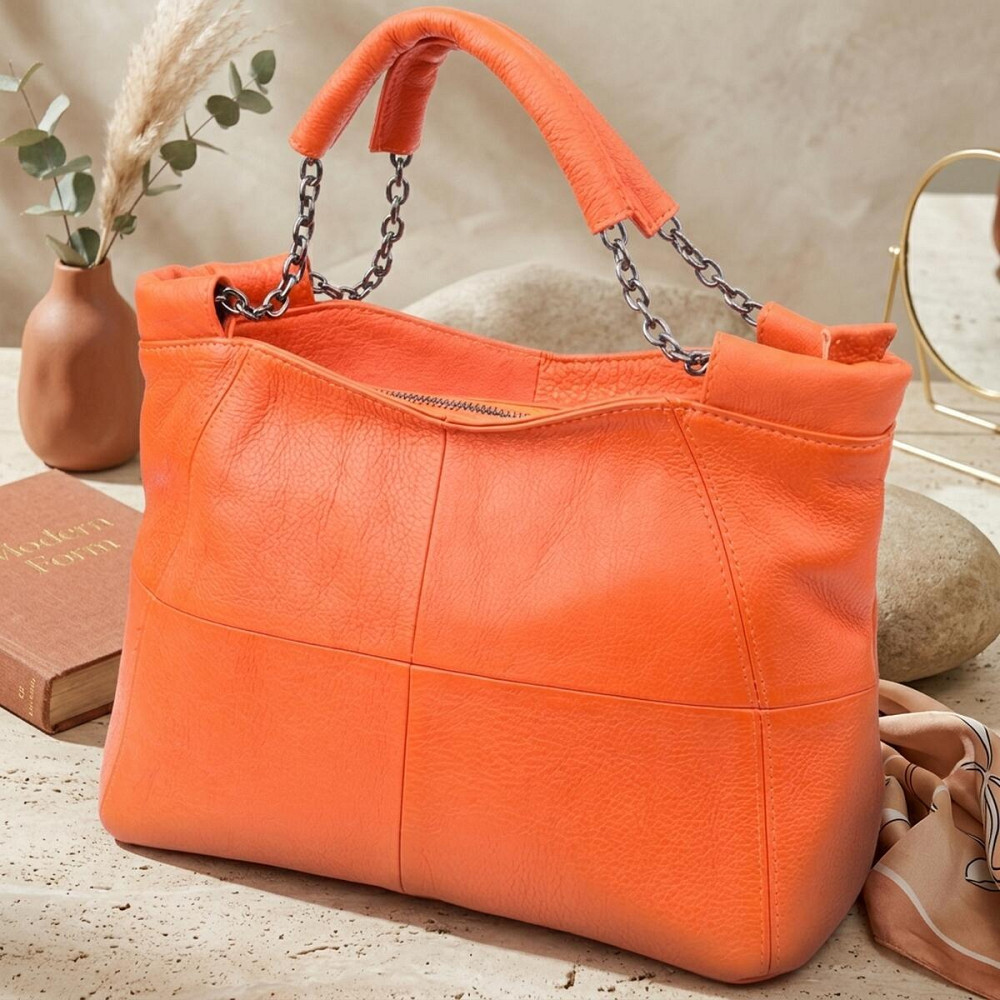 Сумка для жінок з натуральної шкіри Vintage 22990 Помаранчевий Київ - фото 11