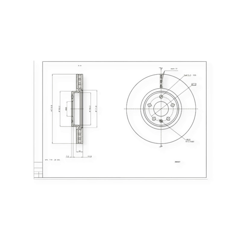 Диск Audi A4 B8, A6 C7 (2007-) передній (d320x30mm) гальмівний Мукачево - фото 1