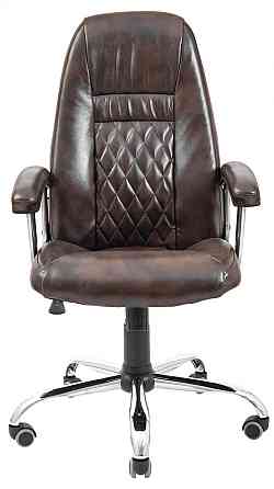 Офісне Крісло Керівника Richman Florence Madras Dark Brown Хром М3 MultiBlock Коричневий Київ