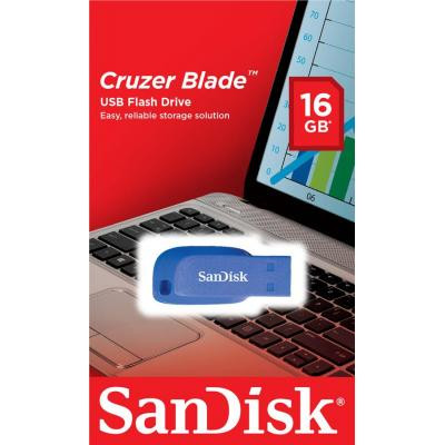 USB флеш накопитель SanDisk 16GB Cruzer Blade Blue Electric USB 2.0 (SDCZ50C-016G-B35BE) Винница - изображение 3