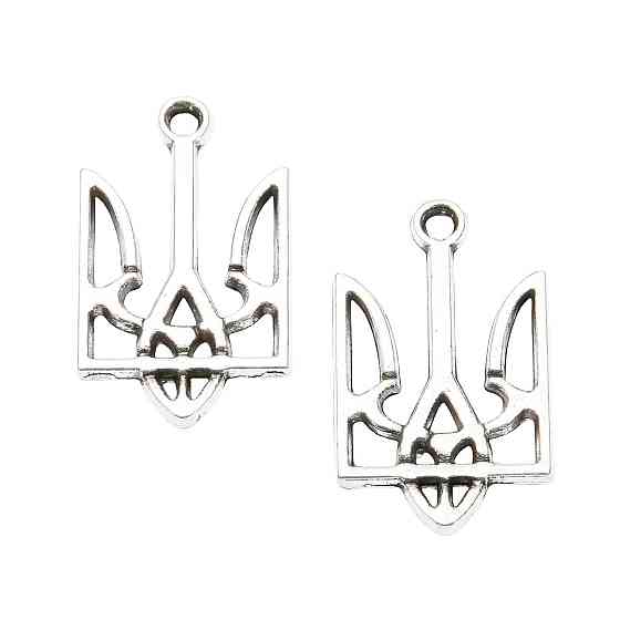 Набор подвесок RESTEQ тризуб 100 шт. серебристые металлические украшения для рукоделия Киев