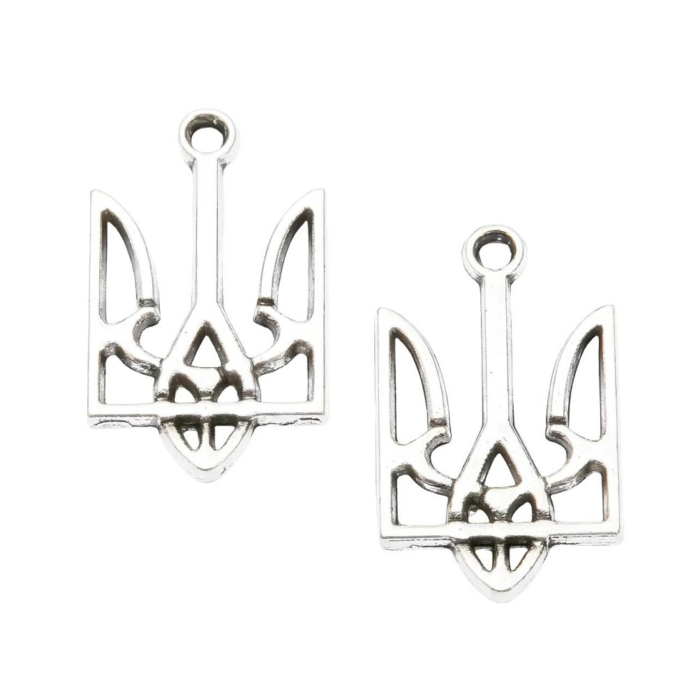 Набор подвесок RESTEQ тризуб 100 шт. серебристые металлические украшения для рукоделия Киев - изображение 4