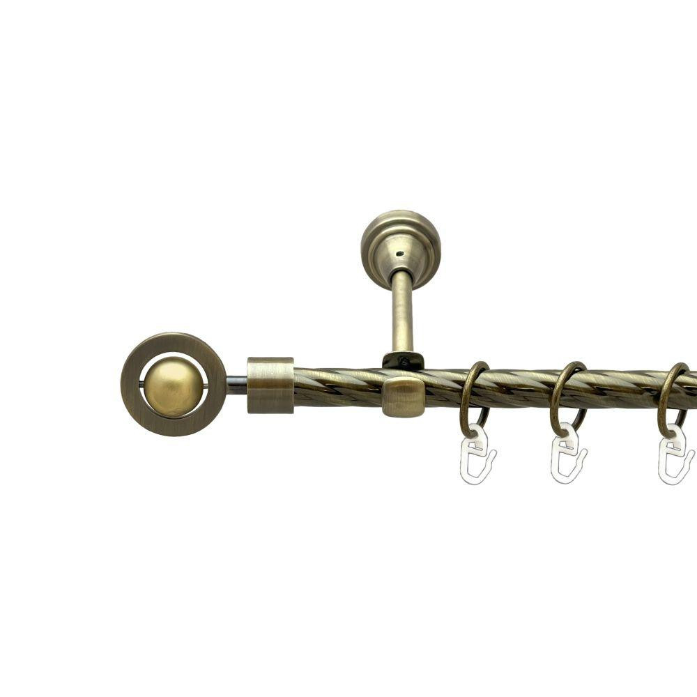 Карниз Orvit Пополо Комбінований металевий однорядний відкритий скручена труба кільце металеве Антик 16 мм 300 Львов - изображение 1