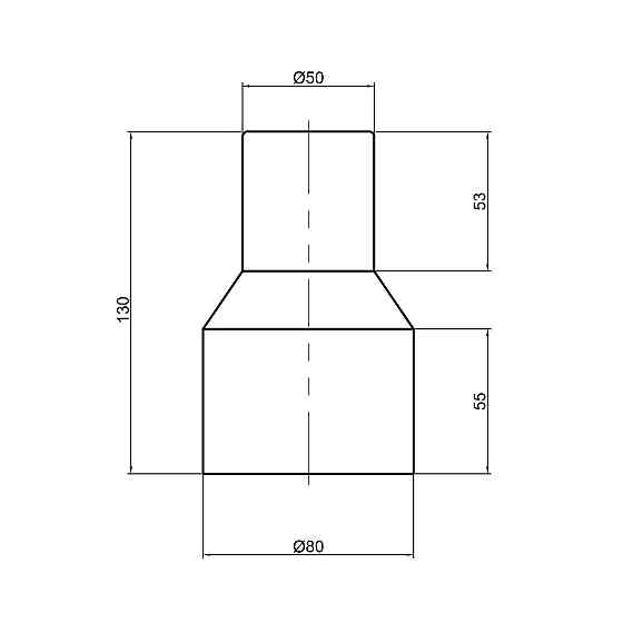 Патрубок переходной канализационный TA Sewage 50х72 на чугун Киев