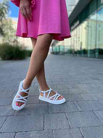 Edan Instruments Босоніжки жіночі білі EDAN 326 літні, натуральна шкіра / Шкіряні босоніжки на Коломыя