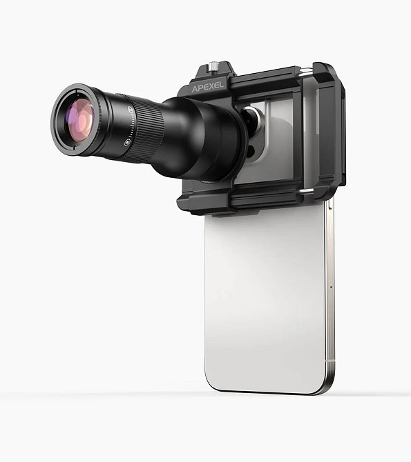 Телескоп для телефону 6X + макро 150мм об'єктив 2в1 TeleMacro Apexel APL-TM6 SBR Київ - фото 6