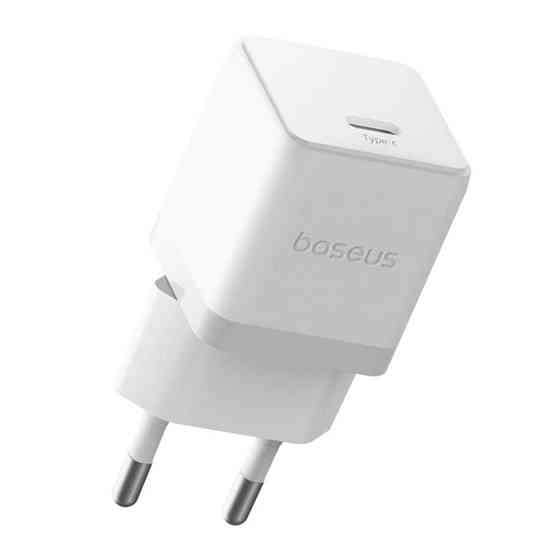Сетевое зарядное устройство с кабелем Baseus Palm Fast Charger 1C 20W EU Moon White set USB-C to iP 20W 1m Одесса