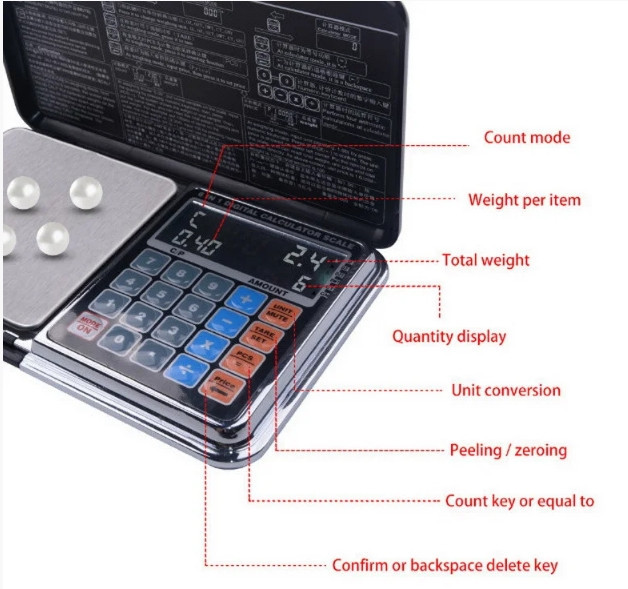 Ювелирные весы DP-01 1000г /0.1г (со встроенным калькулятором) Винница - изображение 3
