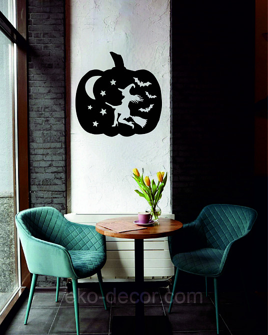 Декоративное настенное 3D Панно «Ведьма», Декор на стену с объемом 90*90 см, Черный Киев - изображение 9