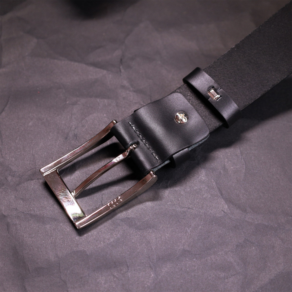 Брючний ремінь для чоловіків з натуральної шкіри GRANDE PELLE 11674 Чорний Київ - фото 1