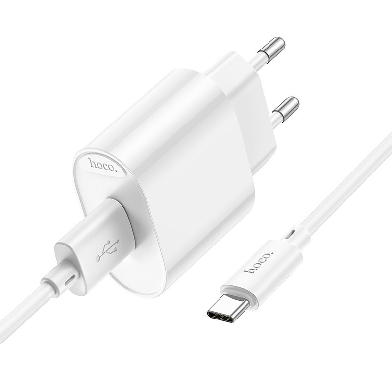 Зарядное устройство HOCO C109A с кабелем Type-C, белое Киев - изображение 6