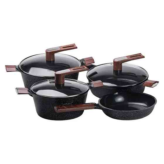Yiwu Набір для приготування з антипригарним покриттям 4 предмети, чорний HP33531B Коломия