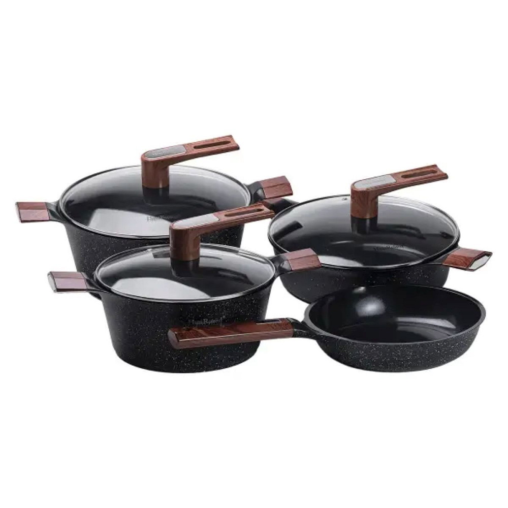 Yiwu Набір для приготування з антипригарним покриттям 4 предмети, чорний HP33531B Коломия - фото 1