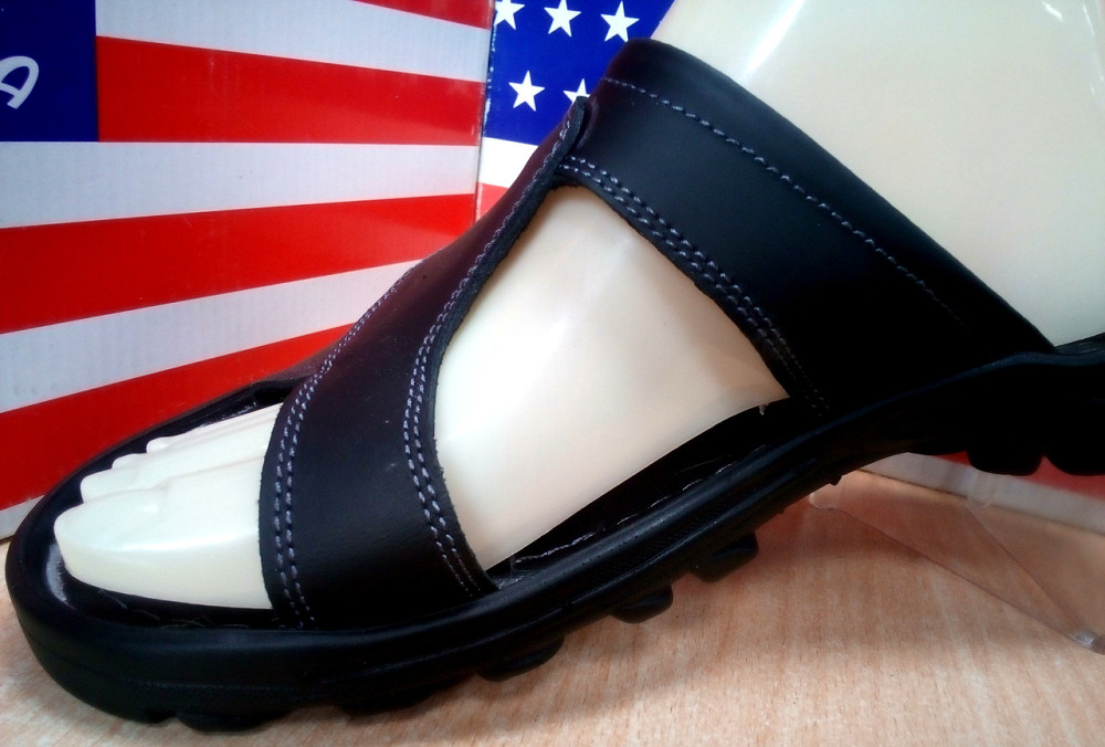 Мужские кожаные шлепки ,производство Польши.p.41(26.5см) Киев - изображение 9