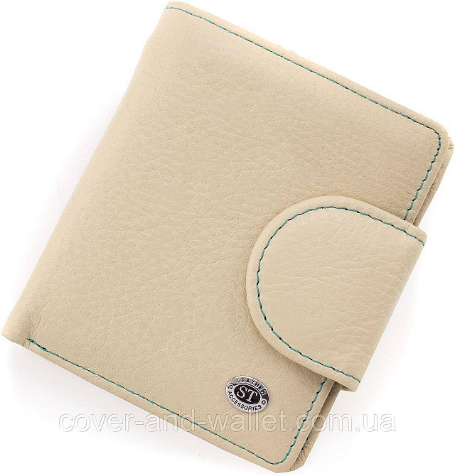 Небольшой кожаный женский кошелек белого цвета ST 415 Киев - изображение 1