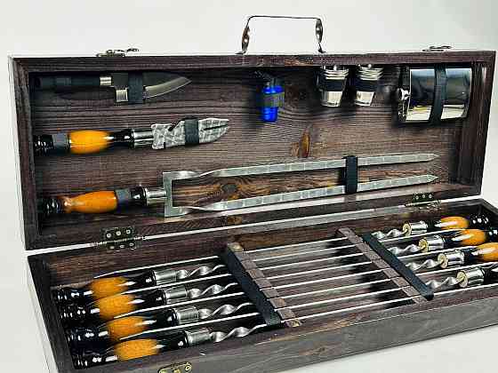 Подарунковий набір шампурів в дерев'яному кейсі для пікніка СКІФ HAPPY DAYS Тернопіль