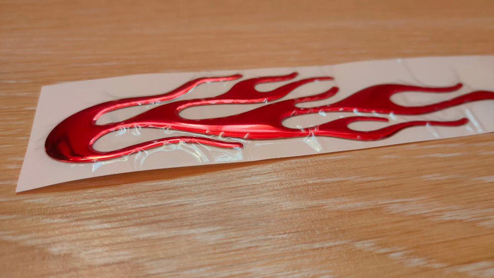 Наклейка на авто Вогонь Червоний опукла Київ - фото 5