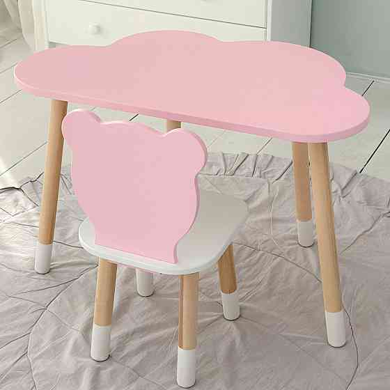 Дитячий столик "Хмарка" та стілець "Медведик" рожевий Київ
