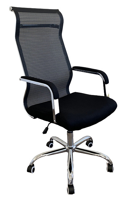 Офісне крісло керівника Tehforward Afina хром Anyfix Чорний Київ - фото 1