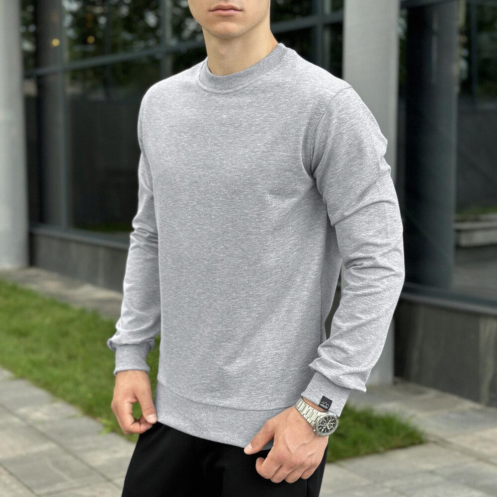 Світшот чоловічий однотонний сірий Pobedov 001 Київ - фото 1