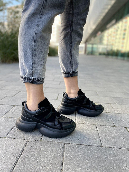 Molly Кросівки жіночі MOLLY 819 чорні (весна-осінь, шкіра+замша натуральна) (5162) 37р.38р.39р. Коломыя - изображение 8