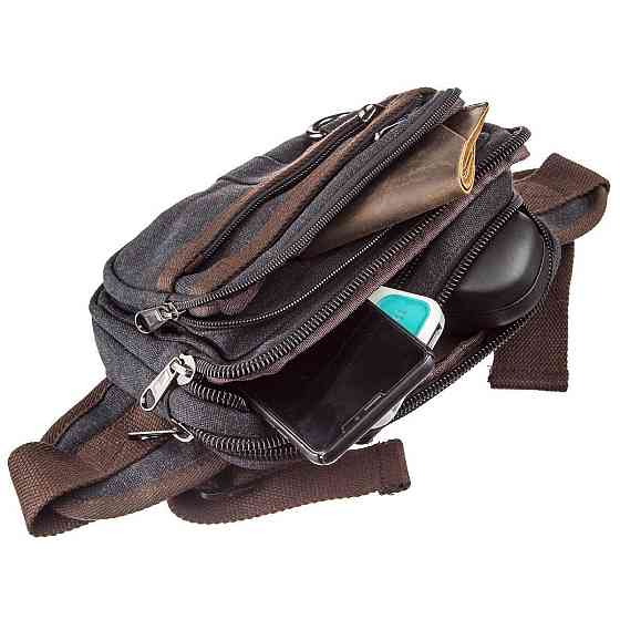 Бананка текстильная на пояс Vintage 20159 Черная Киев