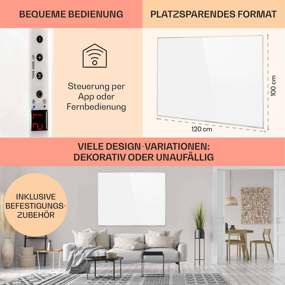 Инфракрасный обогреватель Wonderwall Smart 100x120 см управление через приложение 1200 Вт недельный таймер Ровно - изображение 6