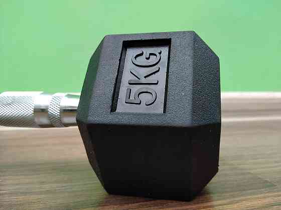 Гантель 5 кг цельная шестигранная гексагональная Zelart Киев