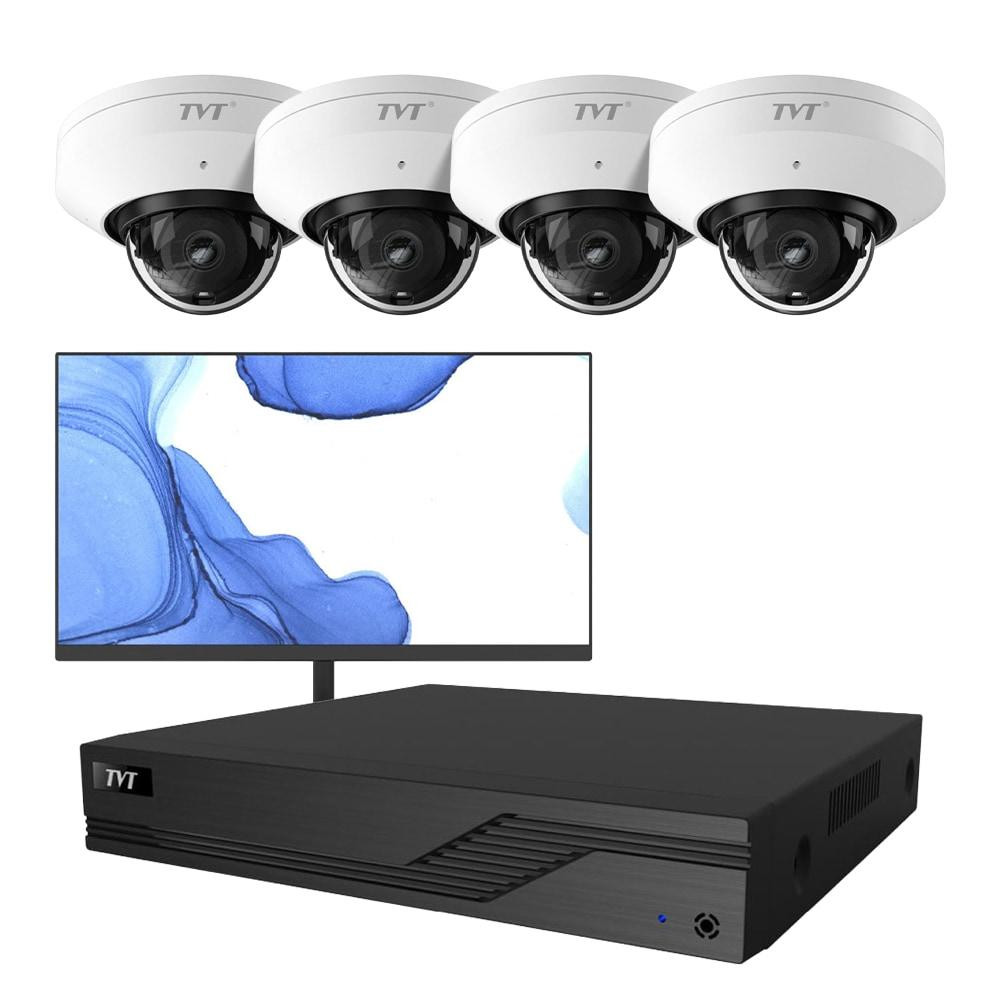 Комплект IP-відеонагляду на 4 камери з монітором TVT IP-Video Kit 4x5Mp (D) WiFi Monitor: 4 купольні 5Mp WiFi відеокамери + Киев - изображение 1