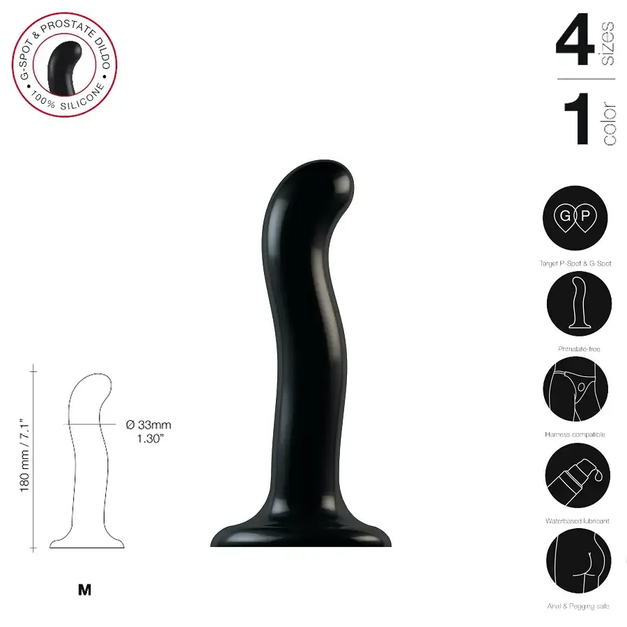 Насадка для страпона Strap-On-Me P&G-Spot Dildo, силикон, размер M Львів - фото 3
