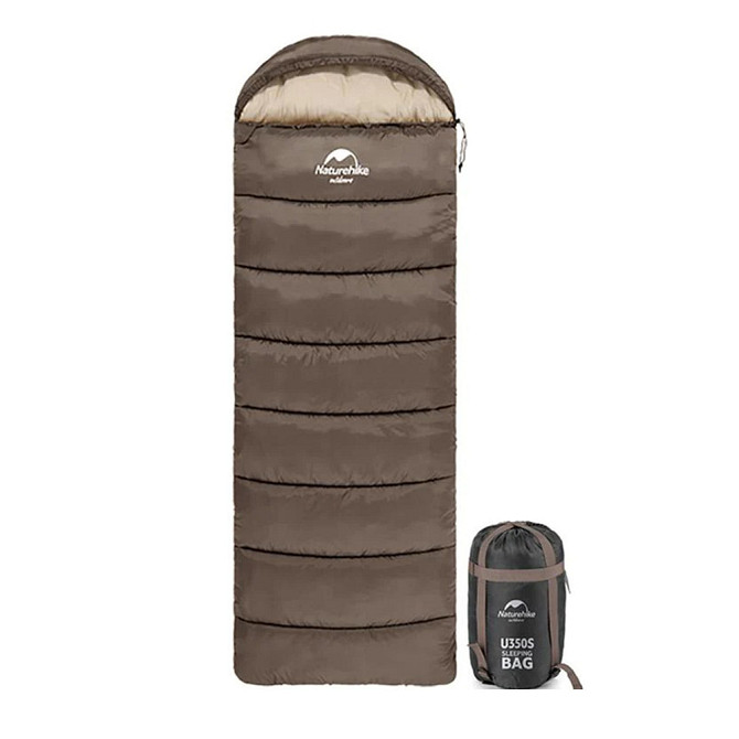 Спальник з капюшоном Naturehike U150 NH20MSD07, (11°C), лівий, коричневий Київ - фото 2