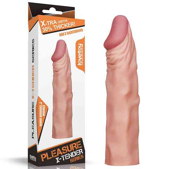 Насадка на член - Pleasure X-Tender Penis Sleeve Add 2" Flesh Sex Aura Київ