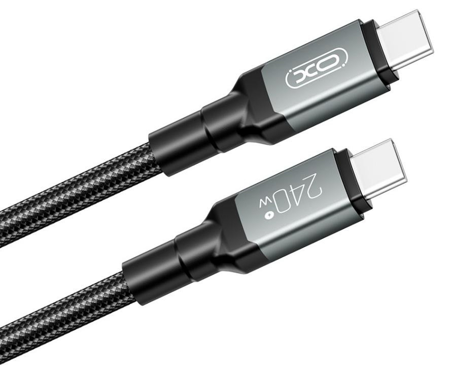 Кабель XO NBQ264A High Power Braided Type-C to Type-C - 240W - 2m Black (7102293) Київ - фото 6