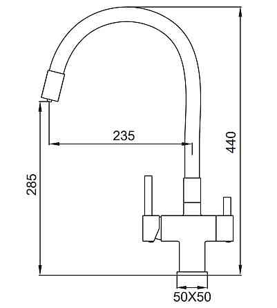 Змішувач для кухні Koer KB-72023-07 з виходом для питної води (KR5010) ( 33121 ) Харьков