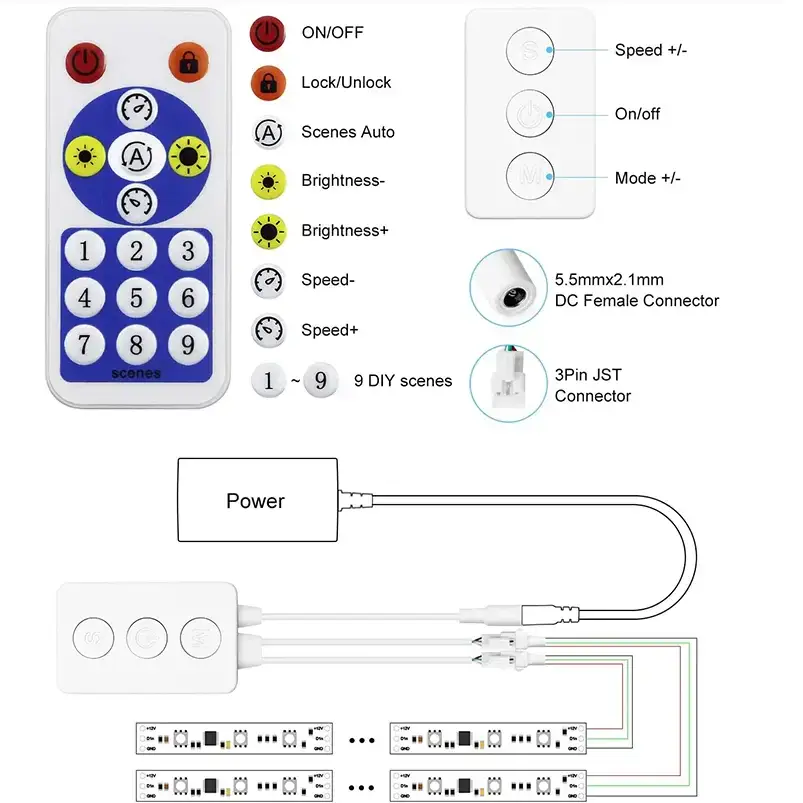 SPI Smart Music для адресной LED-ленты, Bluetooth+RF пульт, музыкальные эффекты, 5–24 В Киев - изображение 8