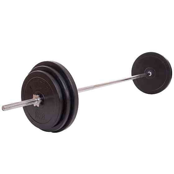 Штанга пряма з прогумованими блінами на 98 кг довжина-1,8 м SPORTS 1139-98R Київ