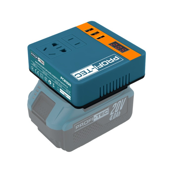 Аккумуляторный инвертор напряжения PROFI-TEC PCB1220 UltraCore 20 В–220 В, 100 Вт, 3 USB Киев - изображение 1