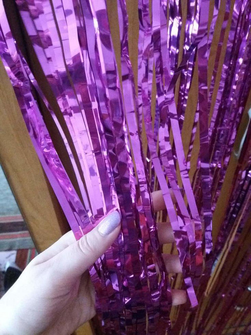 Шторка із фольги для фото зон 2 м на 1 м малиновий Київ - фото 7