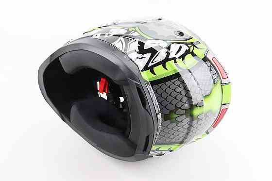 Шолом інтеграл, закритий BLD-M62 М (57-58см), СІРИЙ/НЕОНОВО-ЗЕЛЕНИЙ "T-Rex" Киев