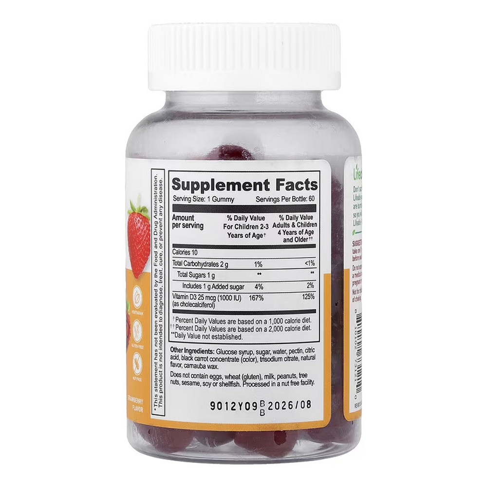 Витамин D3 для детей Lifeable Vitamin D Kids 60 жев таб клубника Киев - изображение 2