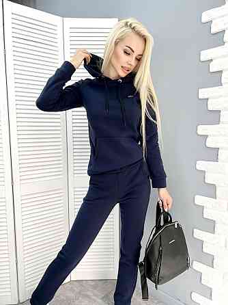 Теплий спортивний костюм "Whisper" оптом  Норма 46-48, Темно-синій Київ