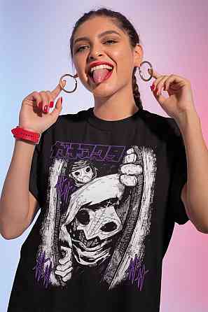 Футболка з аніме принтом Танкобон Хоррор Манга Аніме оверсайз (S/M/L) Чорний AnimeJ0342 Дніпро