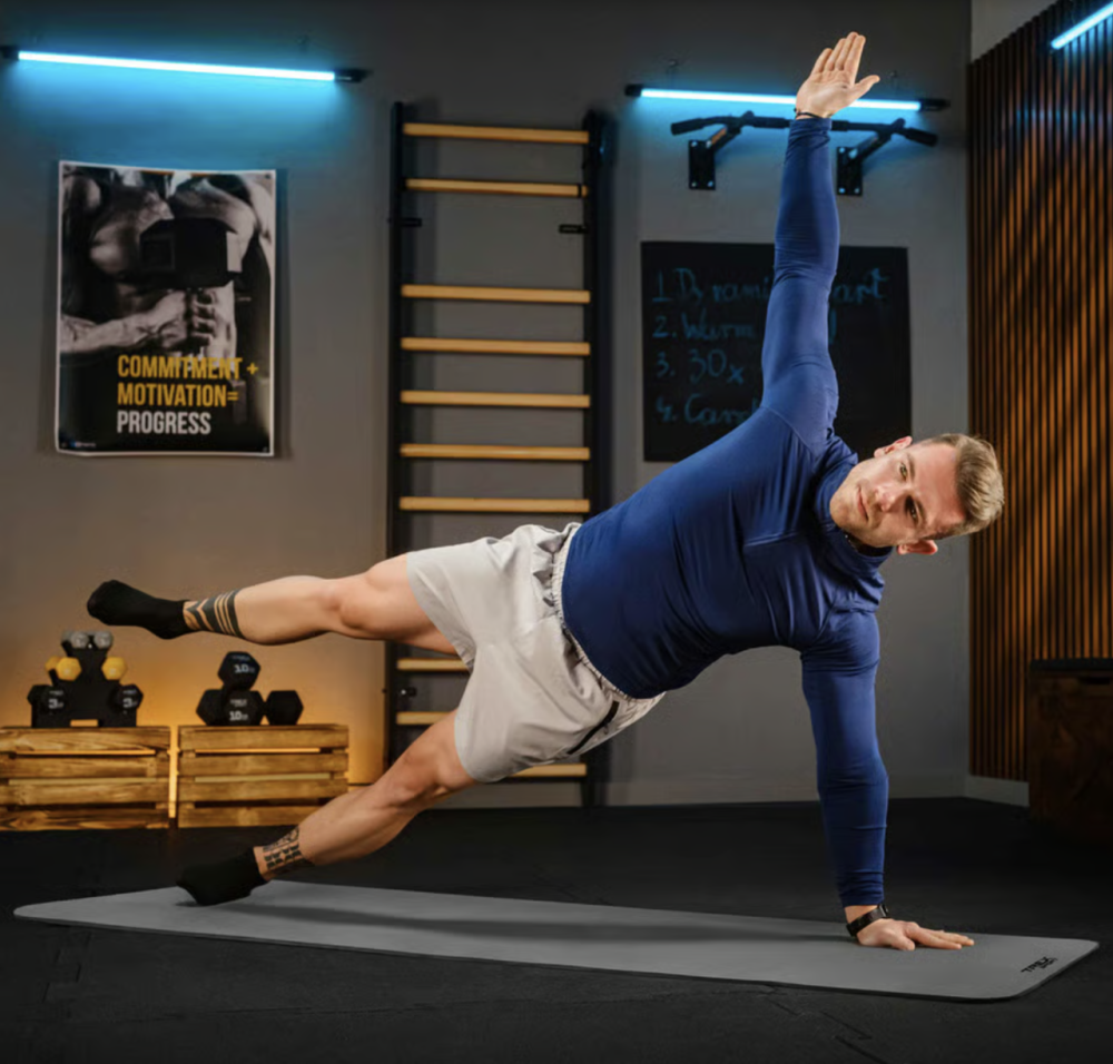 Коврик для йоги Trex Sport TX-018NGM NBR 1см 180х60 сірий Київ - фото 8