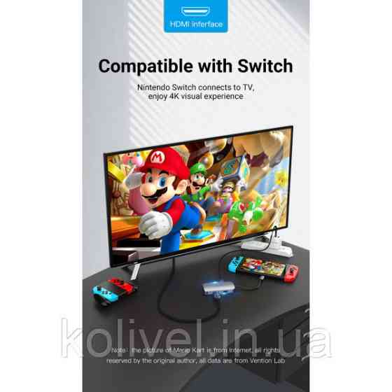 Док-станція USB3.1 Type-C --> HDMI/VGA/USB 3.0/PD 100W Hub 4-in-1 Vention (TOAHB) Київ