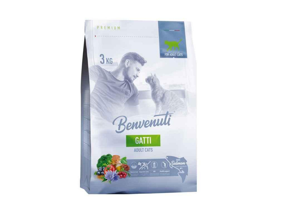 Сухой корм для котов GATTI лосось PREMIUM 3кг ТМ BENVENUTI Solmir Киев - изображение 1