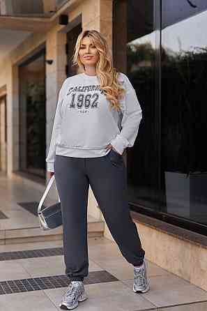 Спортивний жіночий костюм двонитка "Mason" | Норма і батал | Розпродаж моделі Графіт, 46-48 Київ