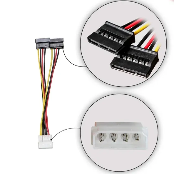 Переходник Molex на 2x SATA для живлення HDD 17 см Київ