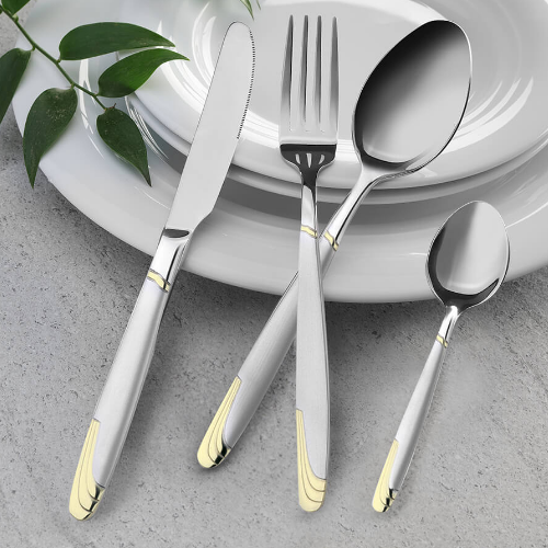 Набір столових приборів 24 предмети золотий MR-1512G-24 Maestro Житомир - изображение 3