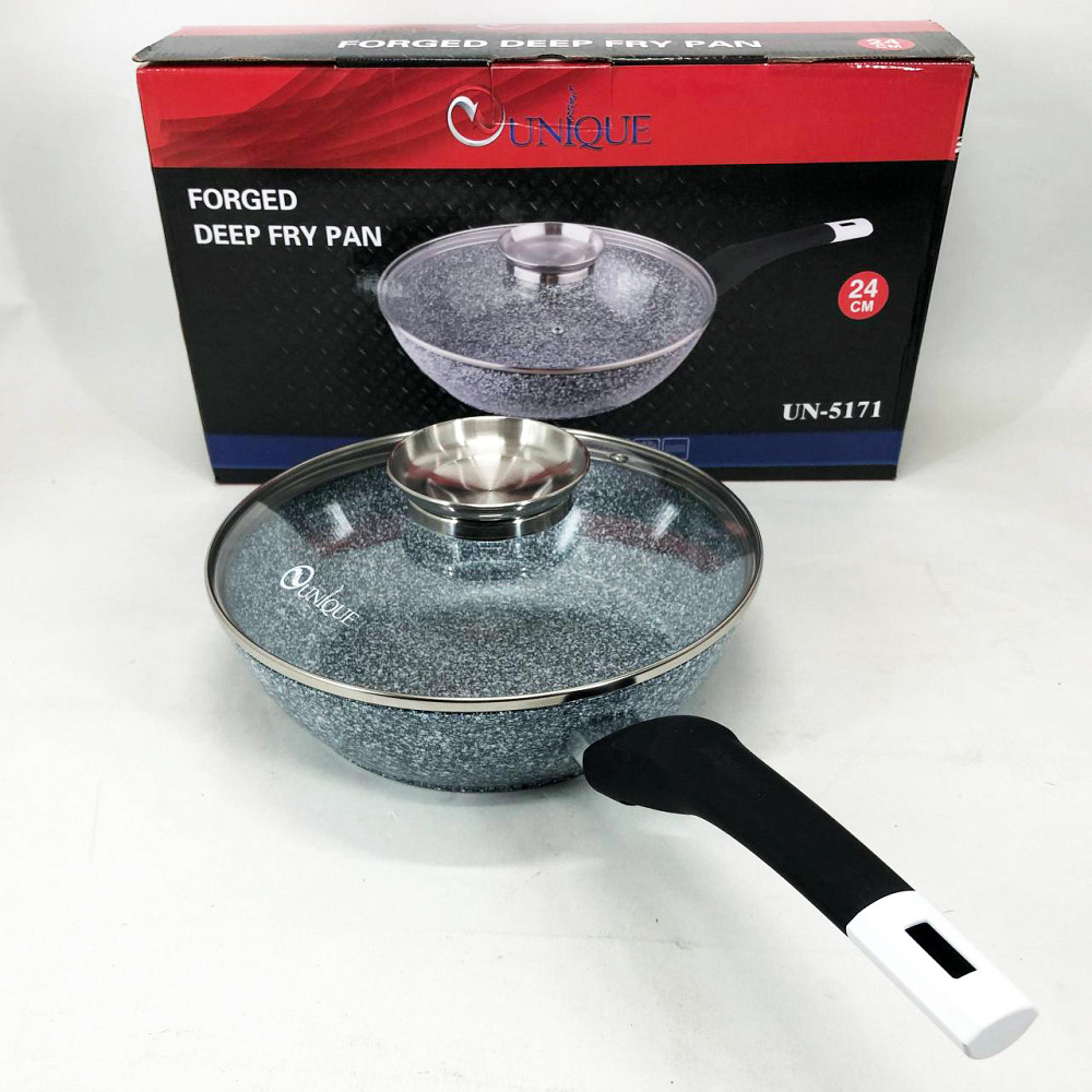 Сковорода для индукционного приготовления Unique UN-5171 24 см, Легкая в использовании сковорода XP-65 Львов - изображение 2